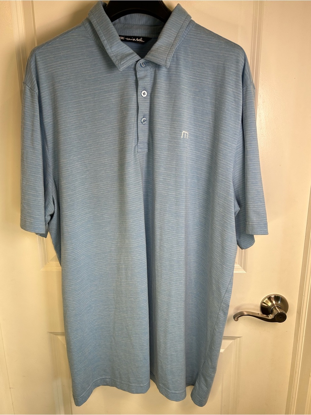 Travis Mathew Men’s Sky Blue The Heater Polo Shirt XXL